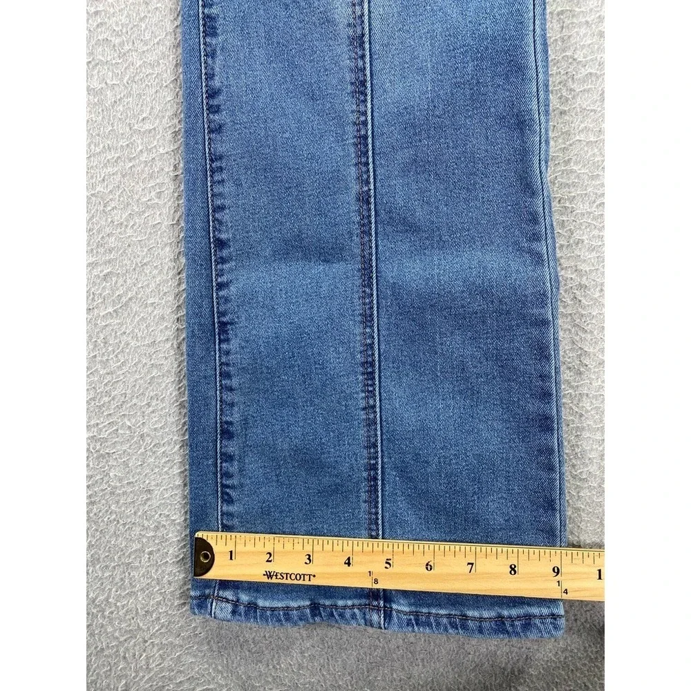 Women's Nicole Miller Soho High Rise Flare Size 10 Demin Blue Stretch Jeans
